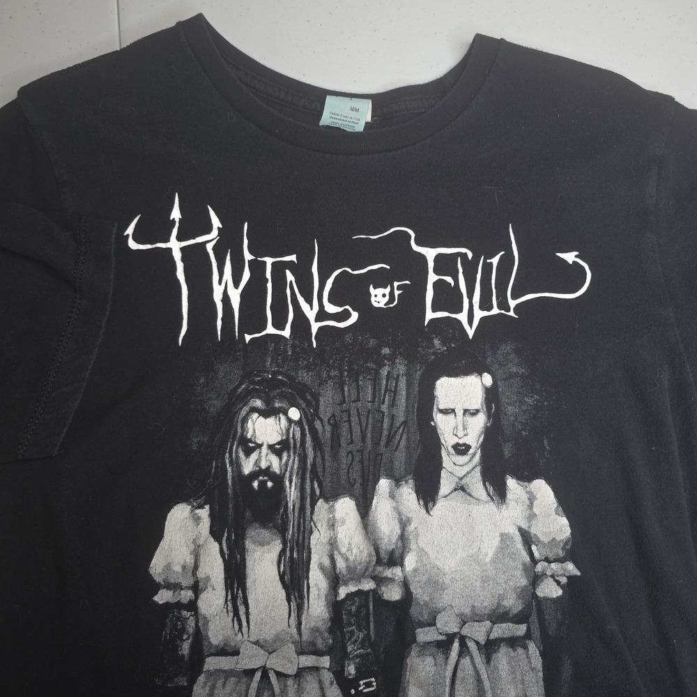 Pacific Rob Zombie Marilyn Manson Twins Of Evil Medium‎ Black T-shirt -1688